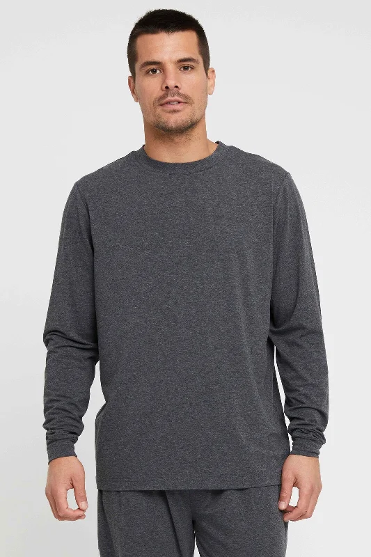 Men's Long Sleeve Crew Neck - Charcoal Cclassic Men's Tweed