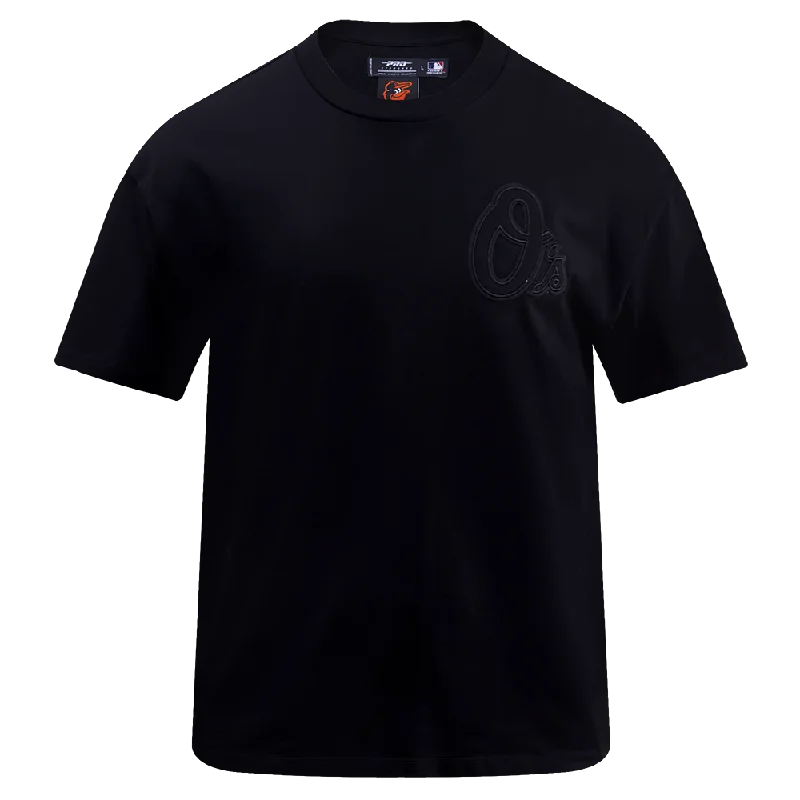 MLB BALTIMORE ORIOLES NEUTRAL MEN'S DROP SHOULDER TOP (BLACK) Masculine Men's Thick