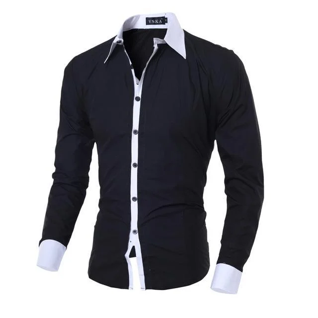 Two-Tone Casual Shirt Refined Men's Velvet