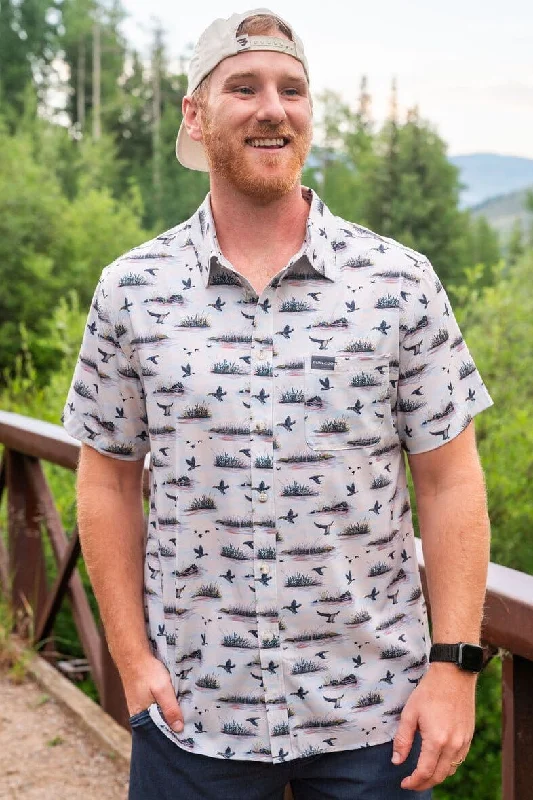 [Burlebo]Performance Button Up - Duck Hunt Beach