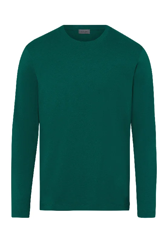 Living Shirts Cotton Crew Neck Top | Pine Green 75053-2748 Polished Men's Satin