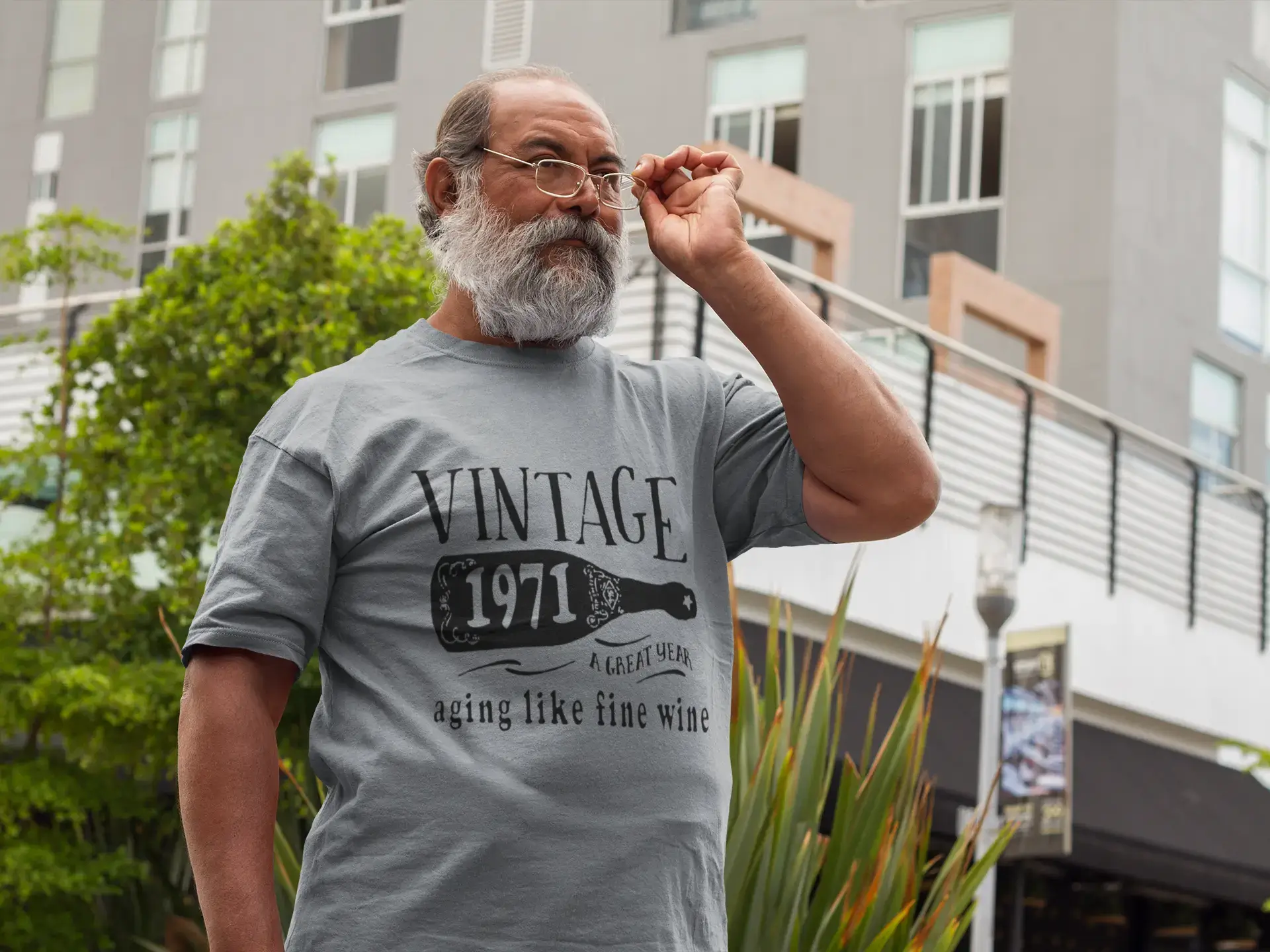 1971 Aging Like a Fine Wine Men's T-shirt Grey Birthday Gift 00459 Dynamic Men's High