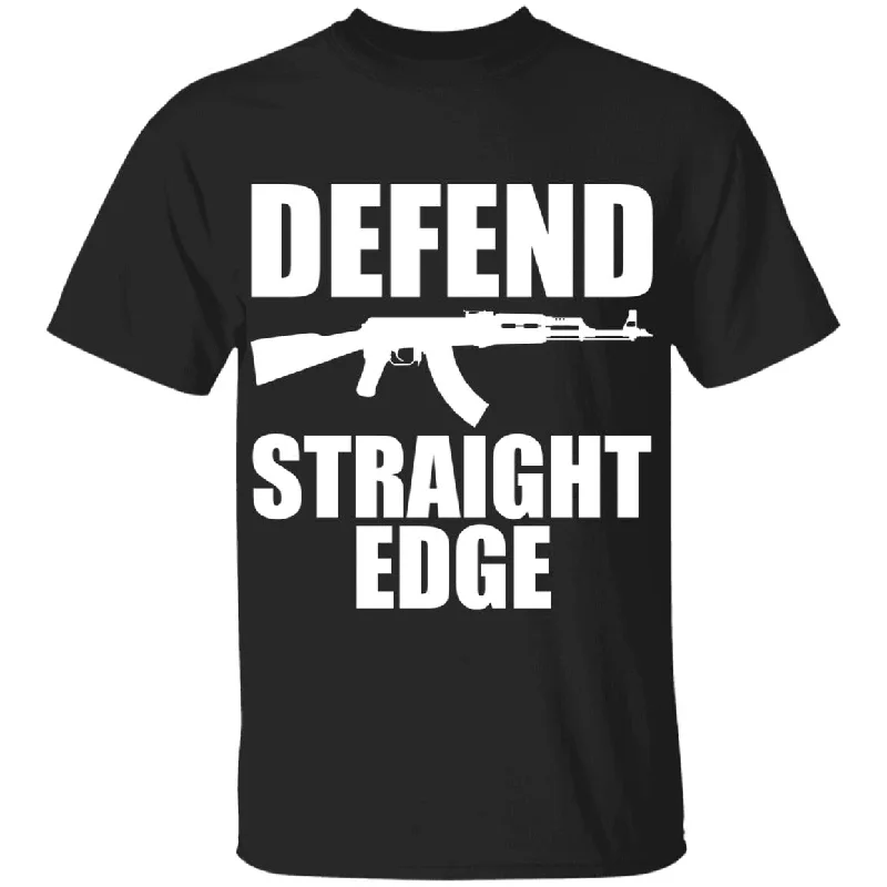 Defend Straight Edge T-Shirt Youthful Men's Anime