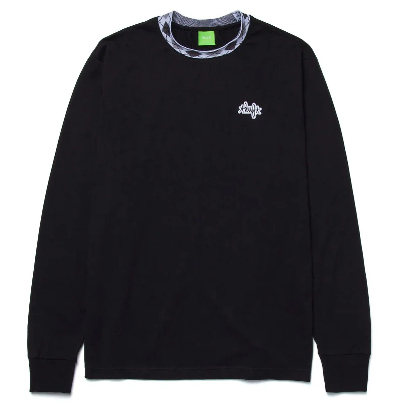 Huf Jacquard Neck Long Sleeve Masculine Men's Thick