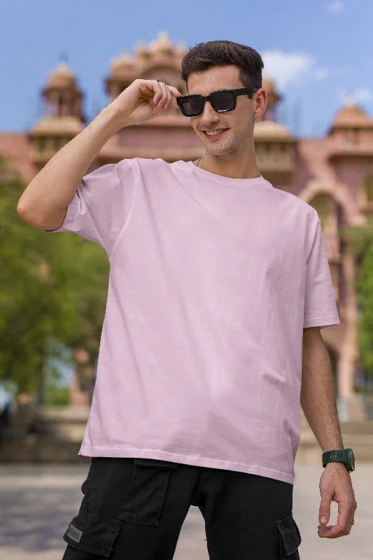 Basic Oversized T-shirt for Men: Baby Pink Athletic Men's Compression